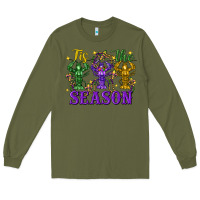 Army Green Tis The Season Crawfish Mardi Gras Long Sleeve Tee - FaDigitalArtStudio