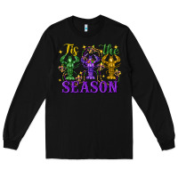 Black Tis The Season Crawfish Mardi Gras Long Sleeve Tee - FaDigitalArtStudio