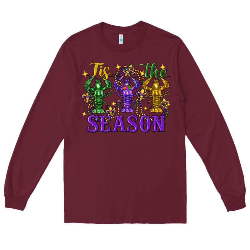 Tis The Season Crawfish Mardi Gras Long Sleeve Tee by FaDigitalArtStudio | Teevron