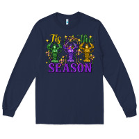 Navy Tis The Season Crawfish Mardi Gras Long Sleeve Tee - FaDigitalArtStudio