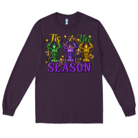 Plum Tis The Season Crawfish Mardi Gras Long Sleeve Tee - FaDigitalArtStudio