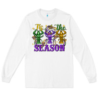 White Tis The Season Crawfish Mardi Gras Long Sleeve Tee - FaDigitalArtStudio