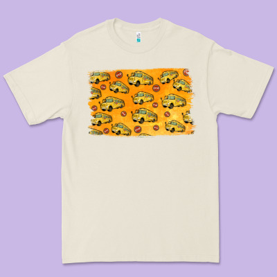 School Bus Pattern Premium Tee Designed By Jasminsmagicworld