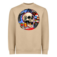 Police Skull And Police Equipment Heavyweight Sweatshirt | Teevron