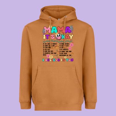 Mama It's Okay Heavyweight Hoodie Designed By Jahusdesignshop