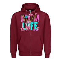 Burgundy mom life Zipper Hoodie - AdoDesignShop