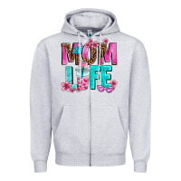 Heather Grey mom life Zipper Hoodie - AdoDesignShop