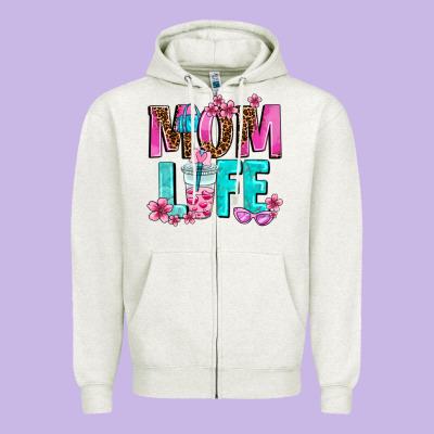 Mom Life Zipper Hoodie Designed By Adodesignshop