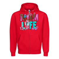 Red mom life Zipper Hoodie - AdoDesignShop