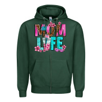 Sports Green mom life Zipper Hoodie - AdoDesignShop