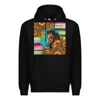 Black quarter horse aztec pattern Premium Hoodie - LillyAllenDesigns