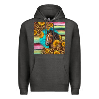 Charcoal Heather quarter horse aztec pattern Premium Hoodie - LillyAllenDesigns