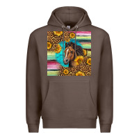 Coffee quarter horse aztec pattern Premium Hoodie - LillyAllenDesigns