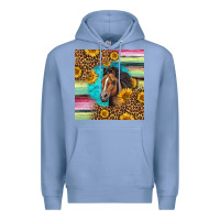 Colony Blue quarter horse aztec pattern Premium Hoodie - LillyAllenDesigns