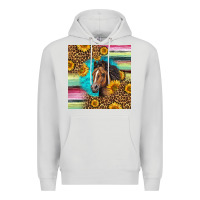 Dove Grey quarter horse aztec pattern Premium Hoodie - LillyAllenDesigns