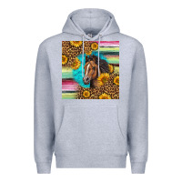 Heather Grey quarter horse aztec pattern Premium Hoodie - LillyAllenDesigns