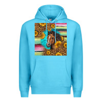 Ocean Blue quarter horse aztec pattern Premium Hoodie - LillyAllenDesigns