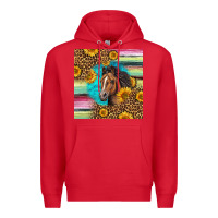 Red quarter horse aztec pattern Premium Hoodie - LillyAllenDesigns