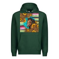 Sports Green quarter horse aztec pattern Premium Hoodie - LillyAllenDesigns