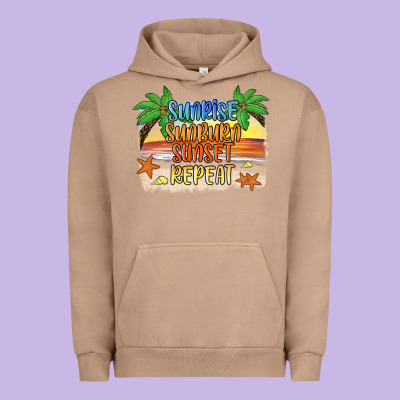 Sunrise Sunburn Sunset Repeat2 Urban Hoodie Designed By Jahusdesignshop