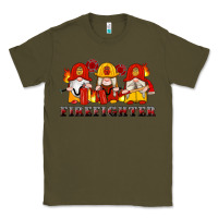 Army Green firefighter gnomes Classic Tee - Artiststas