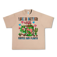Burro Life Is Better With Coffee And Plants Cactus Coffe Urban Heavy Tee - FaDigitalArtStudio