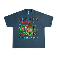 Midnight Navy Life Is Better With Coffee And Plants Cactus Coffe Urban Heavy Tee - FaDigitalArtStudio
