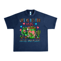Navy Life Is Better With Coffee And Plants Cactus Coffe Urban Heavy Tee - FaDigitalArtStudio
