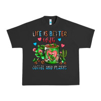 Pigment Black Life Is Better With Coffee And Plants Cactus Coffe Urban Heavy Tee - FaDigitalArtStudio