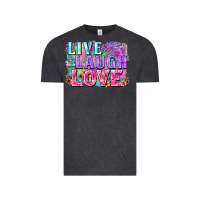 Vintage Black Live laugh love hippie Valentine's Day Vintage Tee - FaDigitalArtStudio