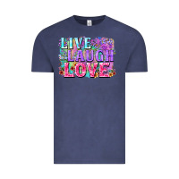 Vintage Denim Live laugh love hippie Valentine's Day Vintage Tee - FaDigitalArtStudio