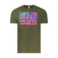 Vintage Olive Live laugh love hippie Valentine's Day Vintage Tee - FaDigitalArtStudio