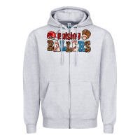 Heather Grey raising ballers Zipper Hoodie - AdoDesignShop