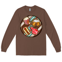 Chestnut american football round earrings Long Sleeve Tee - BundleAndBundleShop