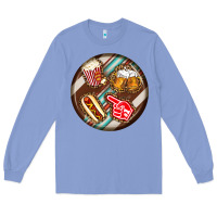 Colony Blue american football round earrings Long Sleeve Tee - BundleAndBundleShop