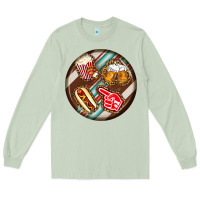 Matcha american football round earrings Long Sleeve Tee - BundleAndBundleShop