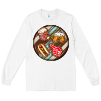 White american football round earrings Long Sleeve Tee - BundleAndBundleShop