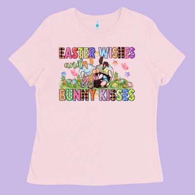 Easter Wishes And Bunny Kisses Easter Gnomies  Eas Ladies Tee Designed By Cowgirlartshop