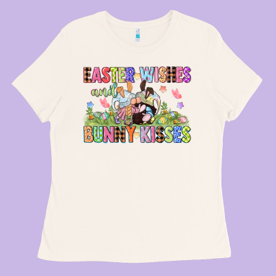 Easter Wishes And Bunny Kisses Easter Gnomies  Eas Ladies Tee Designed By Cowgirlartshop