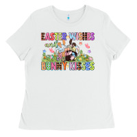 White Easter wishes and bunny kisses Easter gnomies  Eas Ladies Tee - CowGirlArtShop