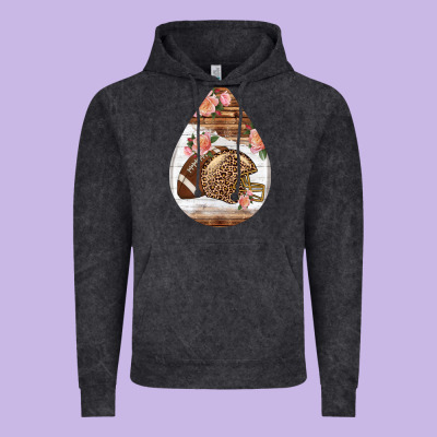 American Football And Western Roses Teardrop Vintage Hoodie Designed By Bundleandbundleshop