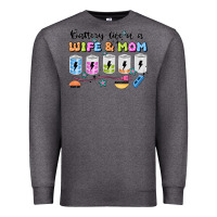 Charcoal Heather battery life of a wife & mom Premium Sweatshirt - JahusDesignShop