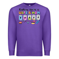 Purple battery life of a wife & mom Premium Sweatshirt - JahusDesignShop