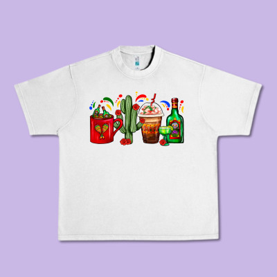 Mexico Coffee Cups With Cactus And Tequila Bottle Urban Heavy Tee Designed By Fadigitalartstudio