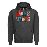 Charcoal Heather game day baseball Zipper Hoodie - AdoDesignShop