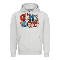 Dove Grey game day baseball Zipper Hoodie - AdoDesignShop
