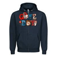 Navy game day baseball Zipper Hoodie - AdoDesignShop