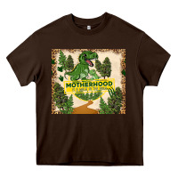 Chocolate Brown motherhood is a walk in the park Heavy Core Tee - TumblerDesignByShophia