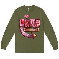 Army Green Valentines Day Love Vacant Long Sleeve Tee - FaDigitalArtStudio