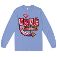 Colony Blue Valentines Day Love Vacant Long Sleeve Tee - FaDigitalArtStudio